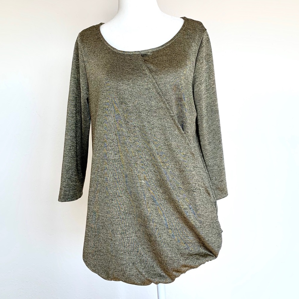 NWOT Olive Green Top With Faux Wrap